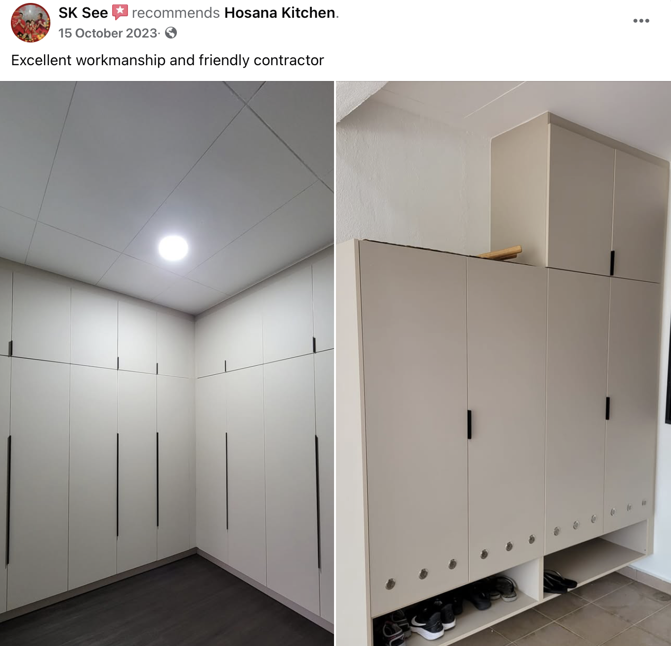 Hosana Kitchen customer Facebook review